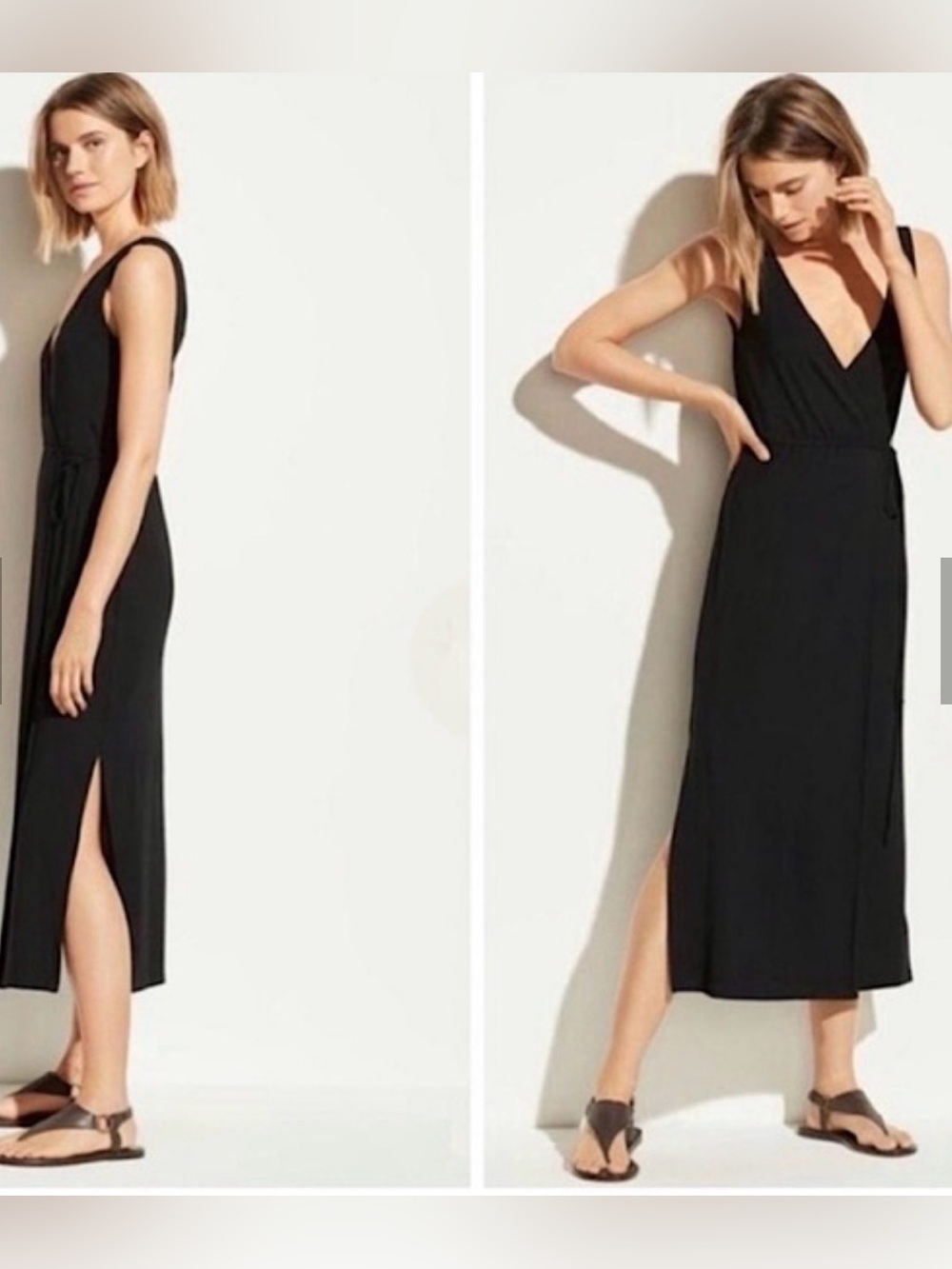 Vince Midi Wrap Dress Large NWT